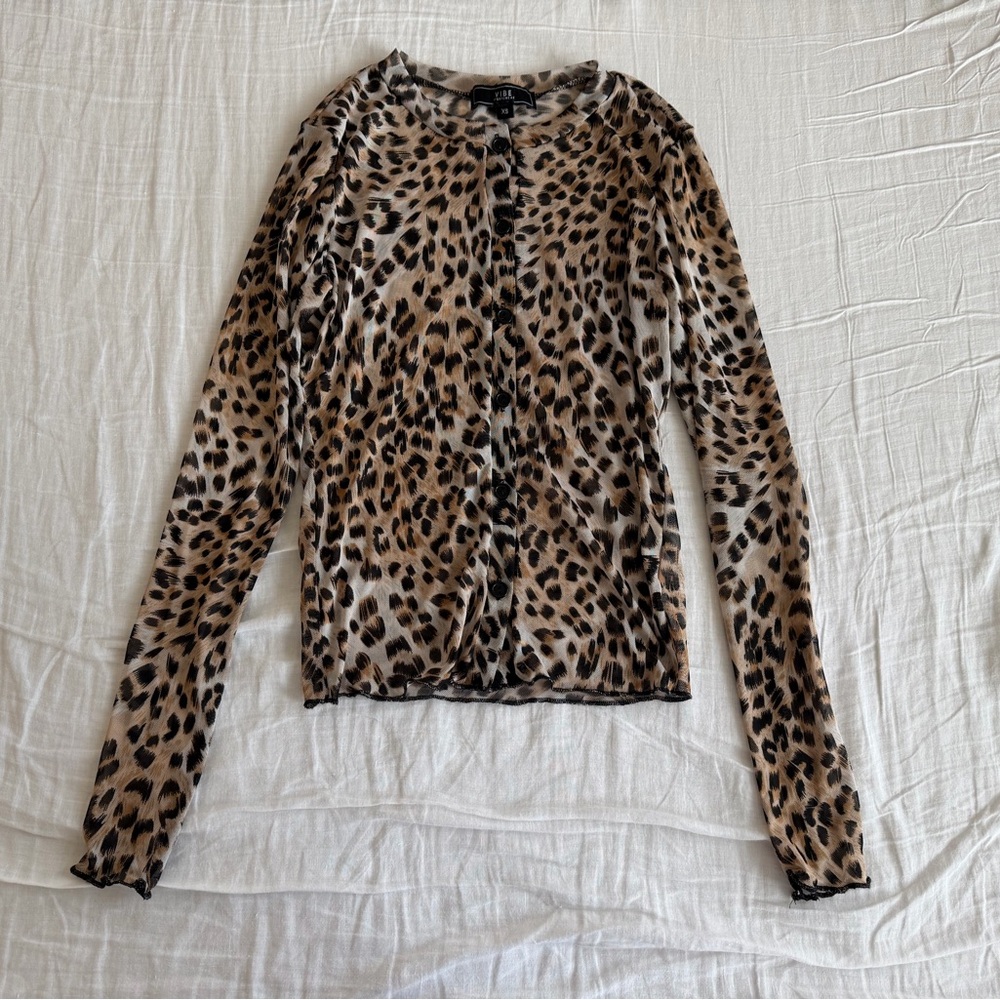 Vibe Leopard Print Button Down Shirt